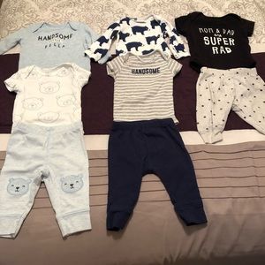 Infant baby boy 6 outfit bundle